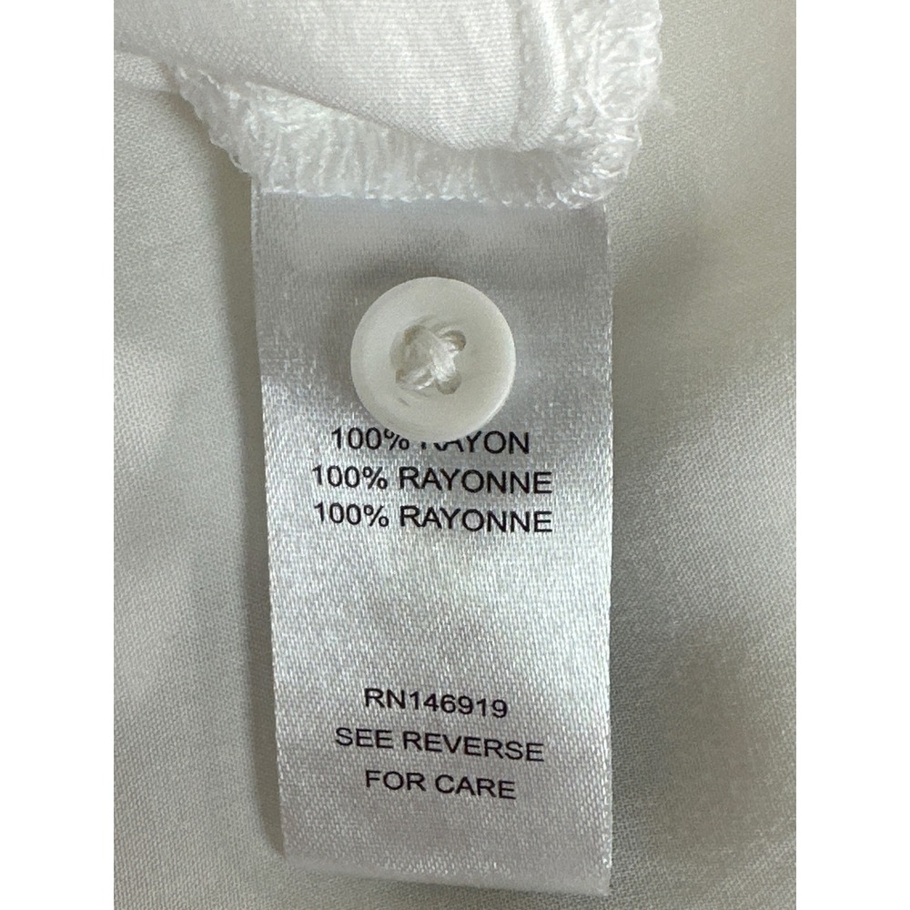 Casa Cabana‎ White Button Down Shirt Roll Tab Sleeve Pocket Detail Women's 1X - Picture 6 of 8